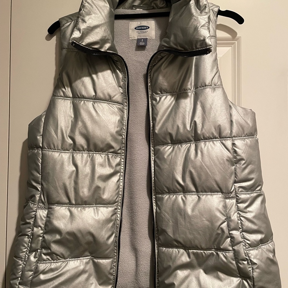 Silver Puffer Vest